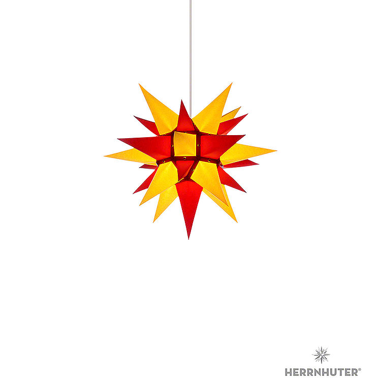Herrnhuter Moravian Star I4 Yellow/Red Paper  -  40cm / 15.7 inch