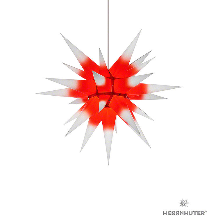 Herrnhuter Moravian Star I6 White with Red Core Paper  -  60cm / 23.6 inch
