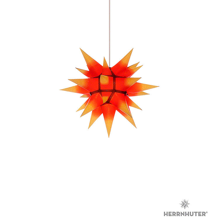 Herrnhuter Stern I4 gelb/roter Kern Papier  -  40cm