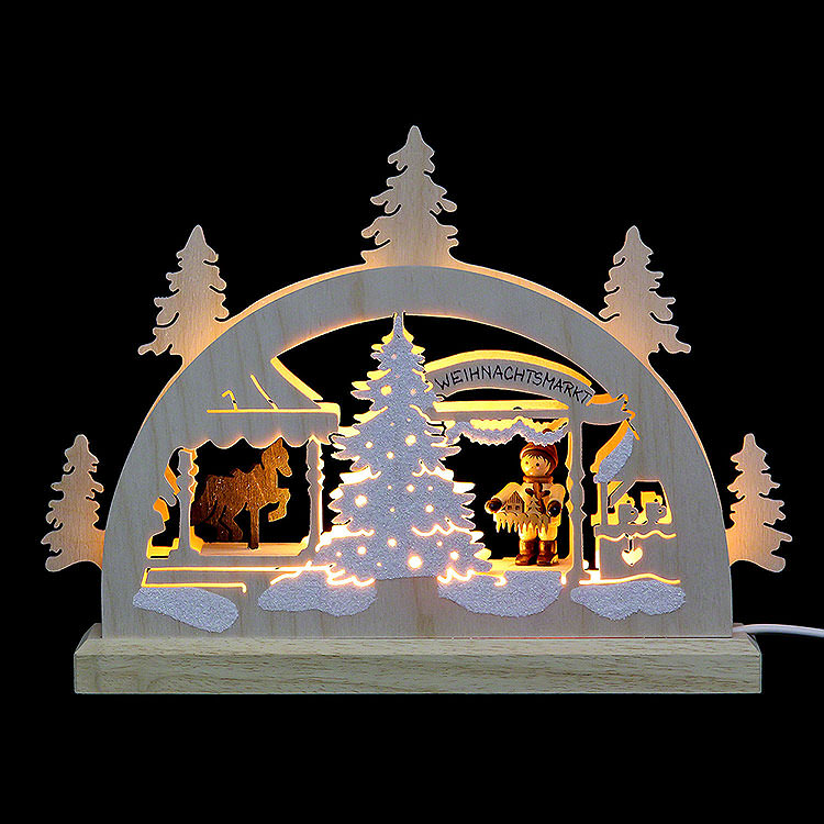 Mini - Schwibbogen Weihnachtsmarkt  -  23x15x4,5cm