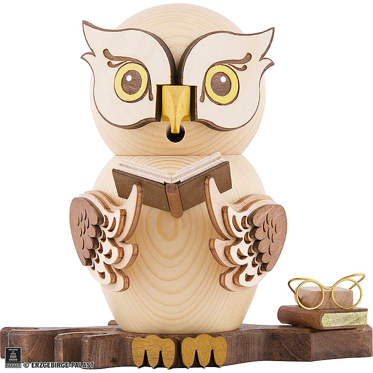 Smoker  -  Owl with Books  -  15cm / 5.9 inch