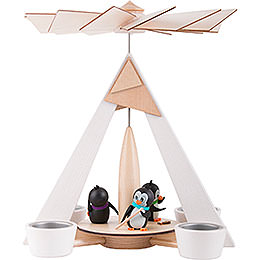 1 - Tier Pyramid  -  Penguins White  -  29cm / 11.2 inch