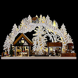 3D Candle Arch  -  Christmas Bakery with Walki Figures  -  72x43cm / 28x17 inch