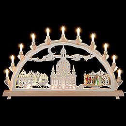 3D Double Arch  -  Dresden's Church of Our Lady with Carriage and Figures  -  68x35cm / 27x14 inch