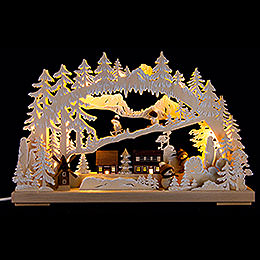 3D Double Arch  -  Winter Pleasures with White Frost  -  43x30 / 17x12 inch