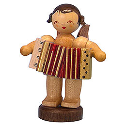 Angel with Accordion  -  Natural Colors  -  Standing  -  6cm / 2,3 inch