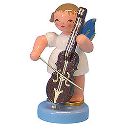 Angel with Cello  -  Blue Wings  -  Standing  -  6cm / 2,3 inch