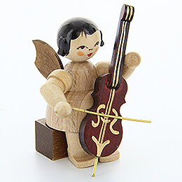 Angel with Cello  -  Natural Colors  -  Sitting  -  5cm / 2 inch