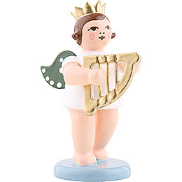 Angel with Crown and Hand Harp  -  6,5cm / 2.5 inch