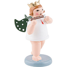 Angel with Crown and Piccolo Flute  -  6,5cm / 2.5 inch