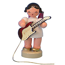 Angel with Electric Guitar  -  Red Wings  -  Standing  -  6cm / 2,3 inch