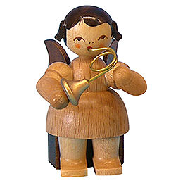 Angel with French Horn  -  Natural Colors  -  Sitting  -  5cm / 2 inch