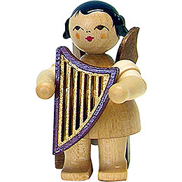 Angel with Lyre  -  Natural  -  Sitting  -  5cm / 2 inch