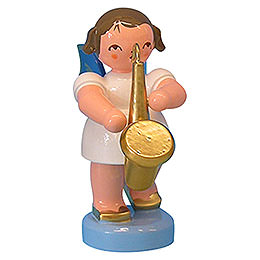 Angel with Saxophone  -  Blue Wings  -  Standing  -  6cm / 2,3 inch