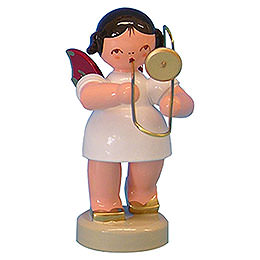 Angel with Trombone  -  Red Wings  -  Standing  -  6cm / 2,3 inch