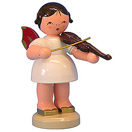 Angel with Violin  -  Red Wings  -  Standing  -  9,5cm / 3,7 inch