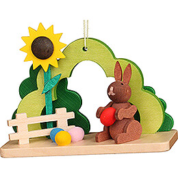 Easter Ornament  -  Bunny with Egg at Bush   -  5,4cm / 2.1 inch