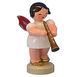 Engel mit Oboe  -  Rote Flügel  -  stehend  -  6cm