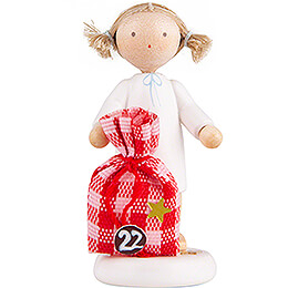 Flax Haired Angel with Little Sack (22)  -  5cm / 2 inch