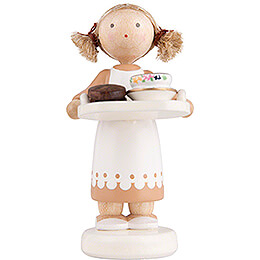 Flax Haired Children Chocolate Girl  -  5cm / 2 inch