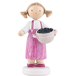 Flax Haired Children Girl with Blackberries  -  5cm / 2 inch