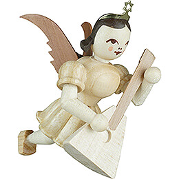 Floating Angel with Balalaika  -  Natural  -  6,6cm / 2.6 inch