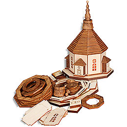 Handicraft Set Church of Seiffen with Lights  -  17cm / 6.7 inch