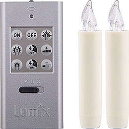 LUMIX CLASSIC MINI S SuperLight, Base - Set white, 2 Candles, 1 Remote, Batteries