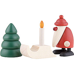 Miniaturen - Set Weihnachtsmann mit Schlitten  -  4cm