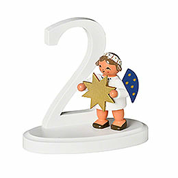 Number "2" with Angel  -  7cm / 2.8 inch