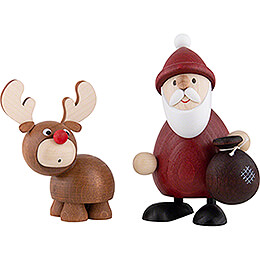 Santa with Elk  -  9,4cm / 3.7 inch