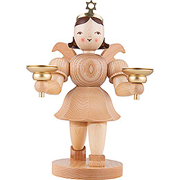 Shortskirt Angel Natural, with Candle Holder  -  22cm / 8.7 inch