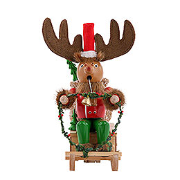 Smoker  -  Rudolph with Sleigh  -  25cm / 10 inch