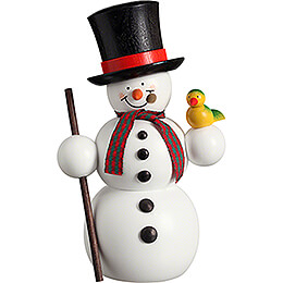 Smoker  -  Snowman with Bird   -  15cm / 5.9 inch