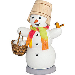 Smoker  -  Snowman with Snow Ball Bucket  -  13cm / 5.1 inch