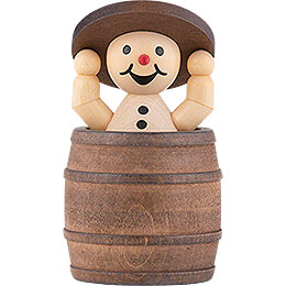 Snowman  -  Junior "in barrel and lid up"  -  7cm / 2.8 inch