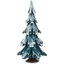 Solid Wood Tree  -  Green - White  -  12,5cm / 4.9 inch