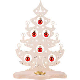 Tea Light Holder  -  Christmas Tree with Red Baubles  -  30,5cm / 12 inch