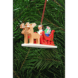 Tree Ornament  -  Angel in Reindeer Sleigh  -  9,7cm / 3.8 inch