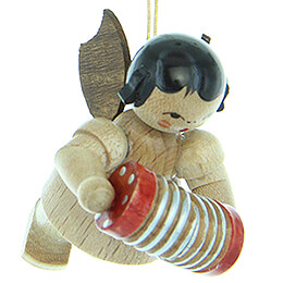 Tree Ornament  -  Angel with Concertina  -  Natural Colors  -  Floating  -  5,5cm / 2.2 inch