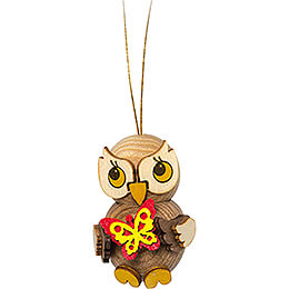 Tree Ornament  -  Owl Child with Butterfly  -  4cm / 1.6 inch