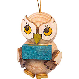 Tree Ornament  -  Owl Child with Present  -  4cm / 1.6 inch