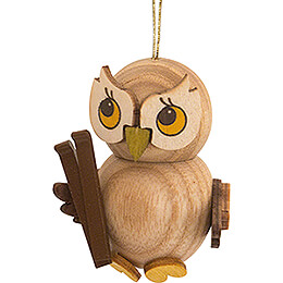 Tree Ornament  -  Owl Child with Ski  -  4cm / 1.6 inch