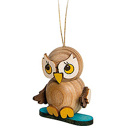 Tree Ornament  -  Owl Child with Snowboard  -  4cm / 1.6 inch