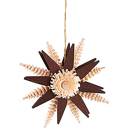 Tree Ornament  -  Wood Chip Star  -  Brown  -  7cm / 2.8 inch